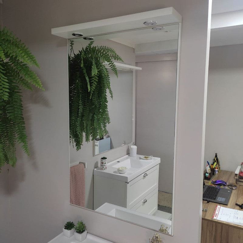 On Móveis Espelho para Banheiro 60cm Mdf Branco Milano - On Móveis