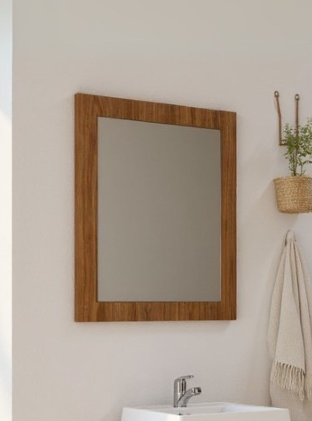 On Móveis Espelhos Espelho para Banheiro 50cm Mdf Freijo Moscou  - On Móveis