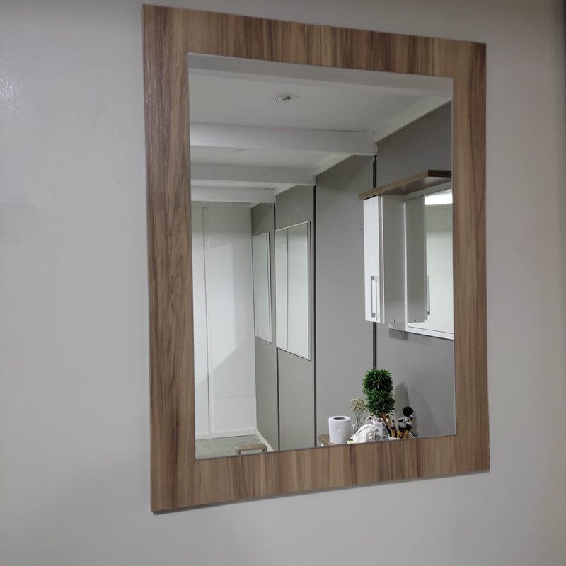 On Móveis Espelhos Espelho para Banheiro 50cm Mdf Nogal Moscou  - On Móveis