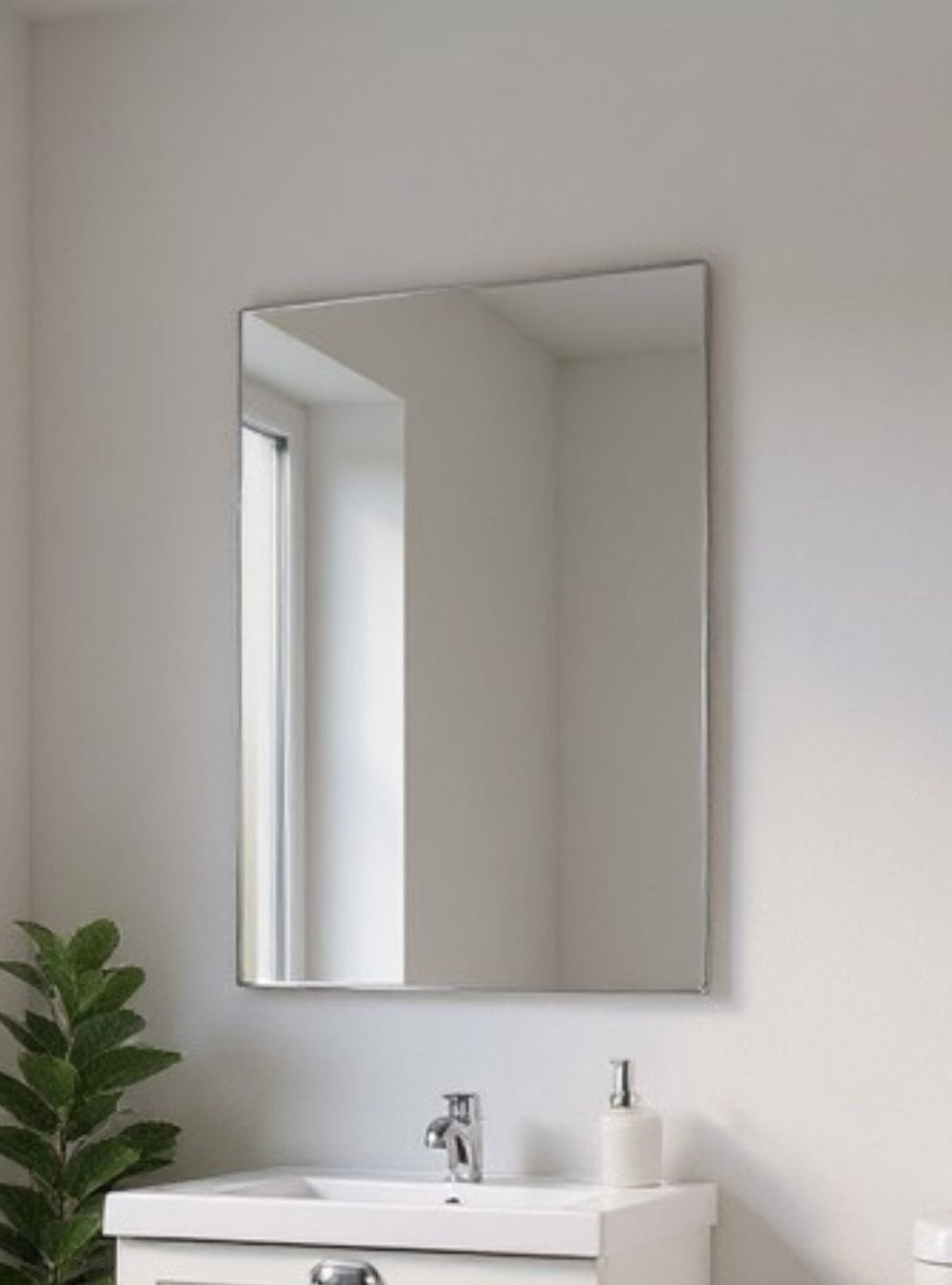 On Móveis Espelhos Espelho para Banheiro 60cm Mdf Branco Dubai - On Móveis