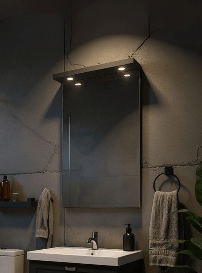 Espelho para Banheiro Com Led 60cm Mdf Grafite - On Móveis