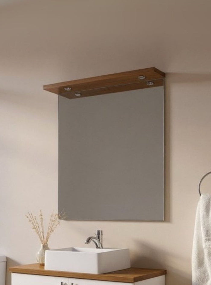Espelho para Banheiro Com Led 80cm Mdf Freijó- On Móveis
