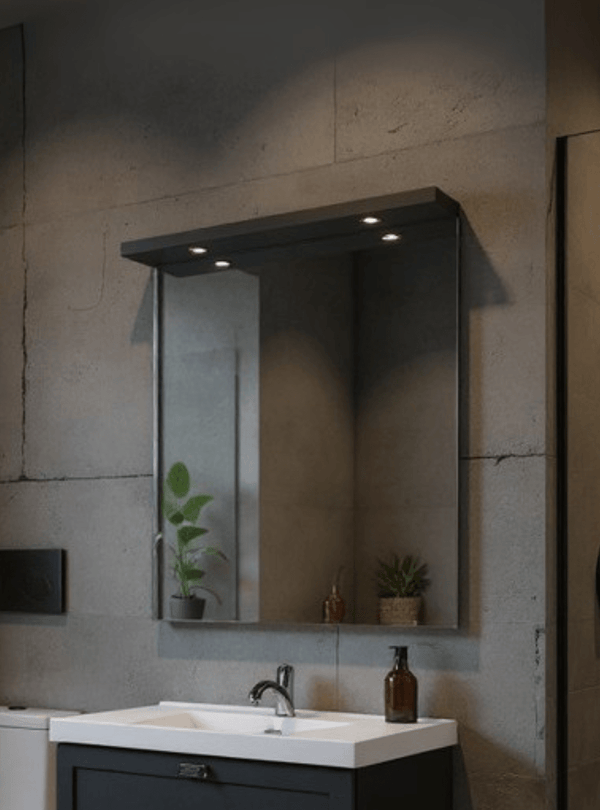 On Móveis Espelhos Espelho para Banheiro Com Led 80cm Mdf Grafite - On Móveis