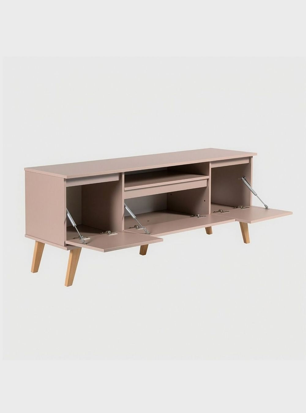 Rack para TV com Painel e Prateleira 150cm Retrô MDF Rosa Dallas — imagem 7