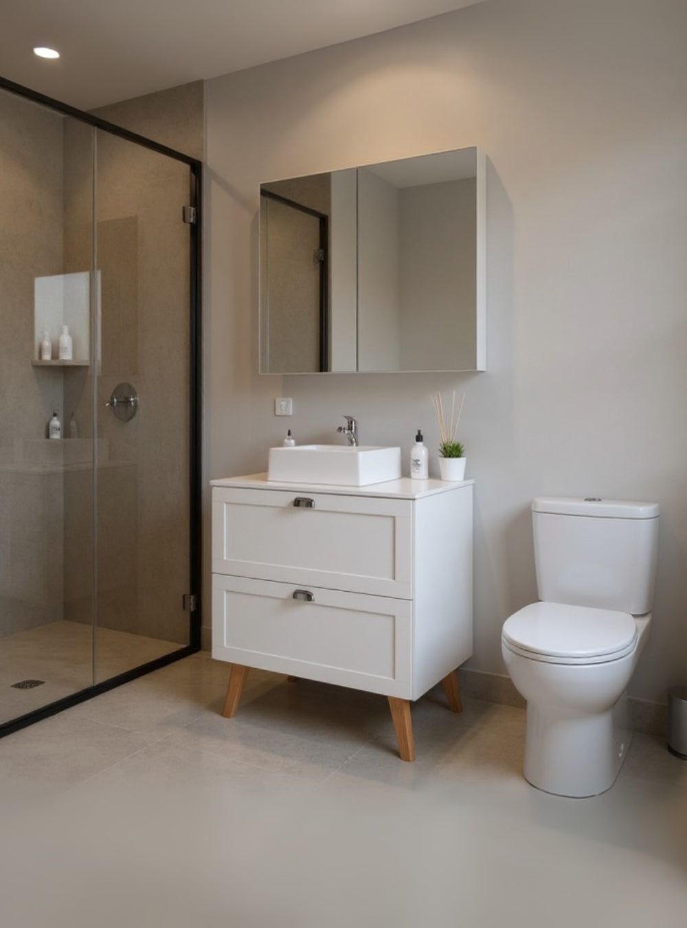 On Móveis Gabinete para Banheiro com Tampo Cuba e Armario 80cm Retro Mdf Branco Milano - On Móveis