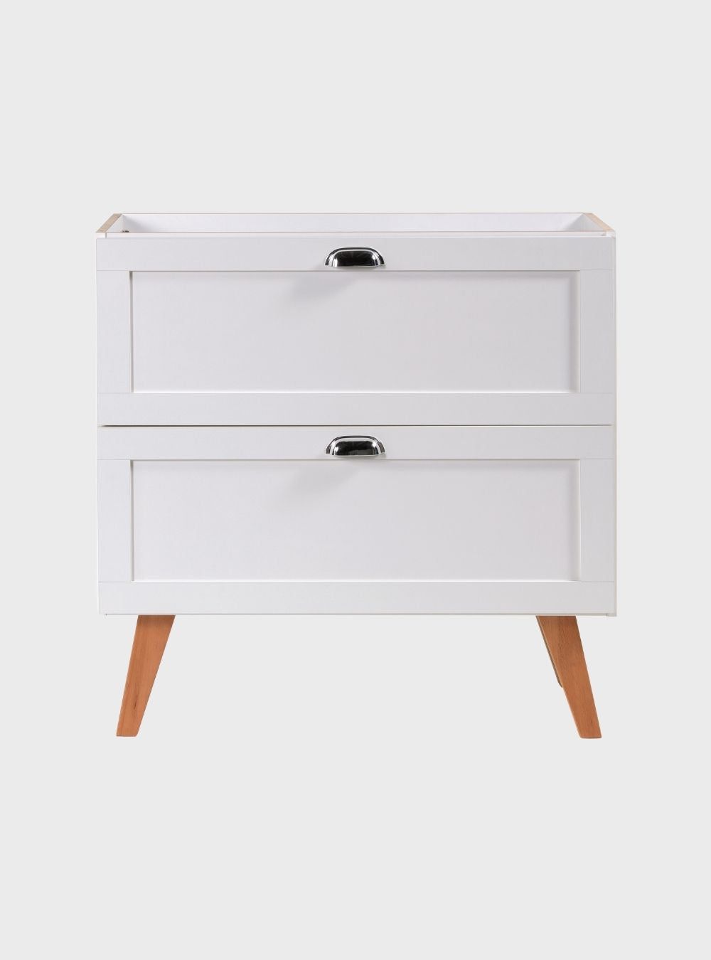 On Móveis Gabinete para Banheiro com Tampo Cuba e Espelho Orgânico 80cm Retro Mdf Branco Milano - On Móveis