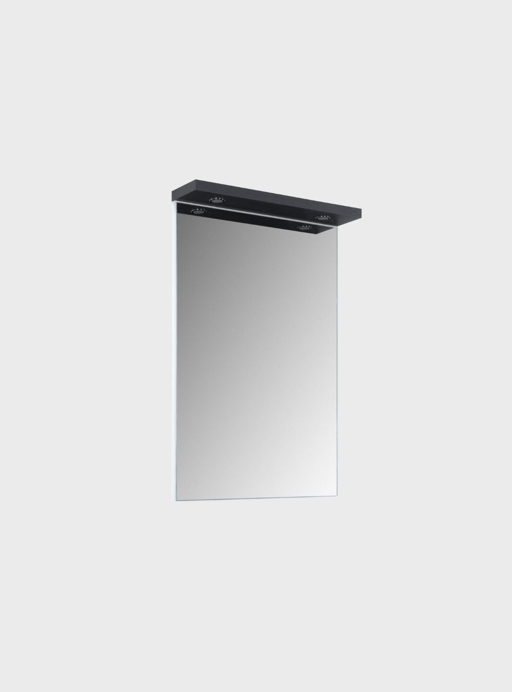 On Móveis Gabinete para Banheiro com Tampo e Espelho com Led 60cm Retro Mdf Grafite Milano - On Móveis