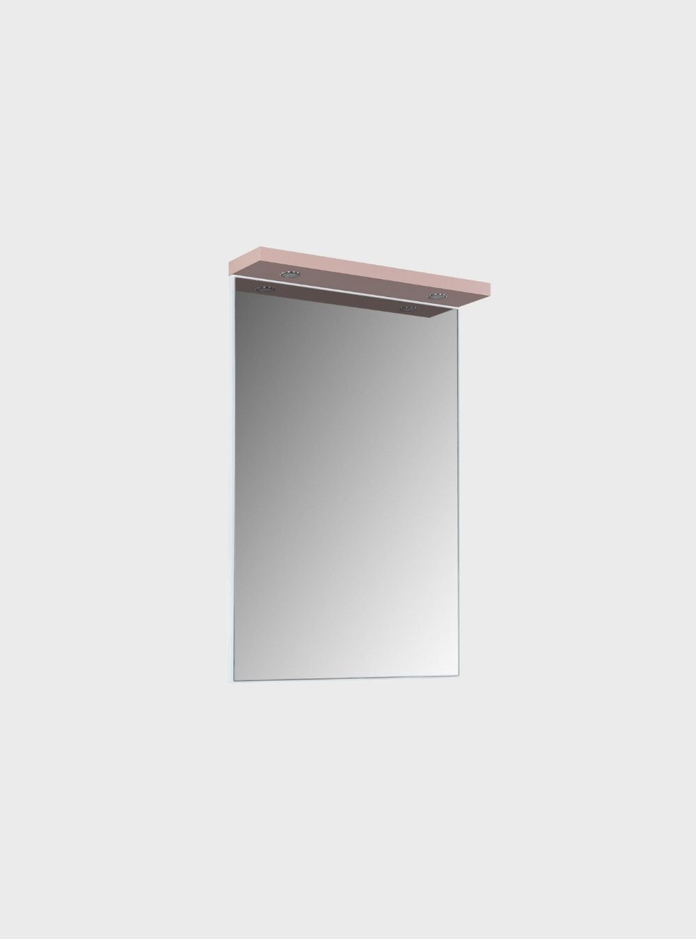 On Móveis Gabinete para Banheiro com Tampo e Espelho com Led 60cm Retro Mdf Rosa Milano - On Móveis