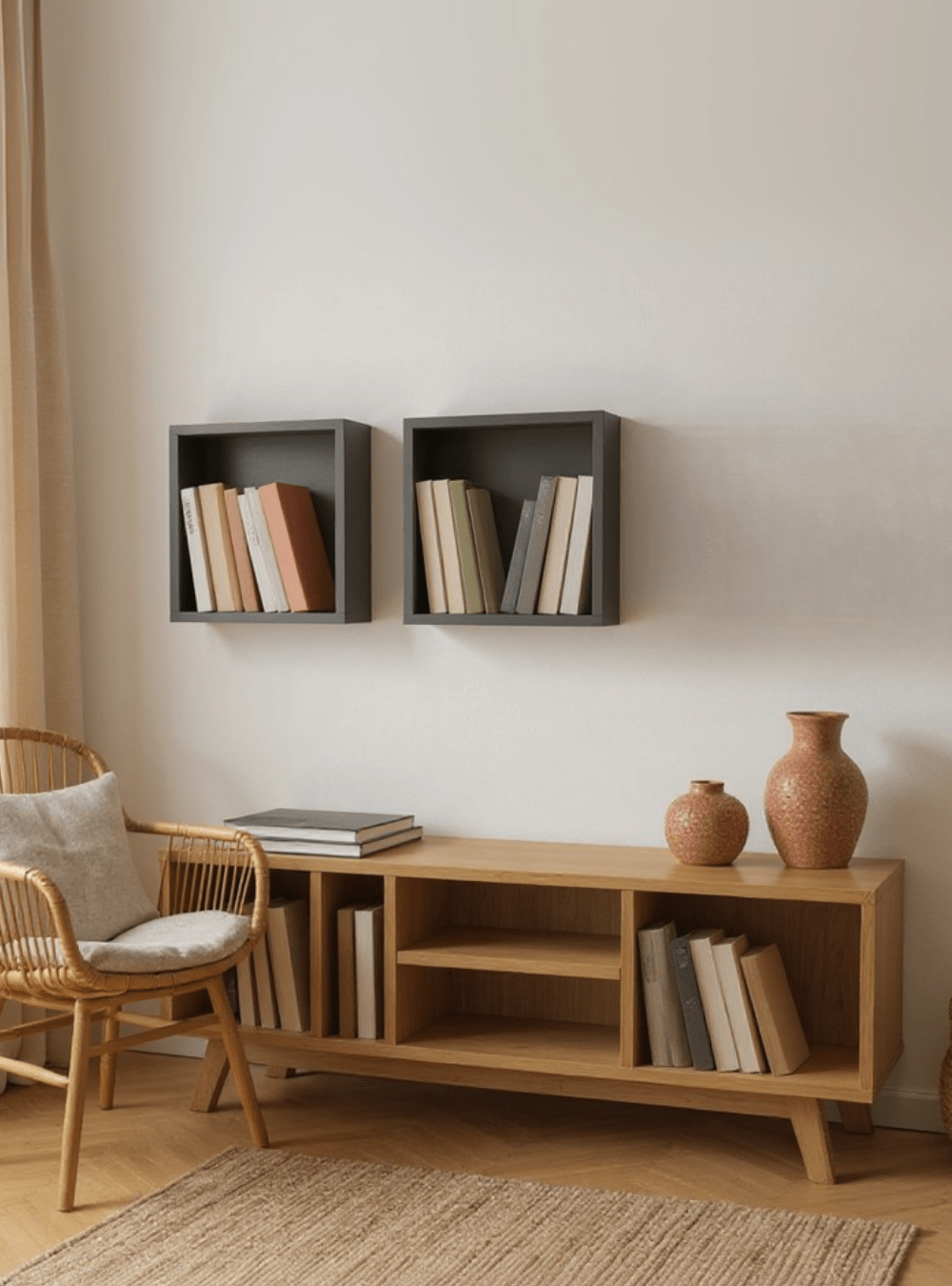 On Móveis Kit de 2 Nichos 30cm Mdf Verde - On Móveis