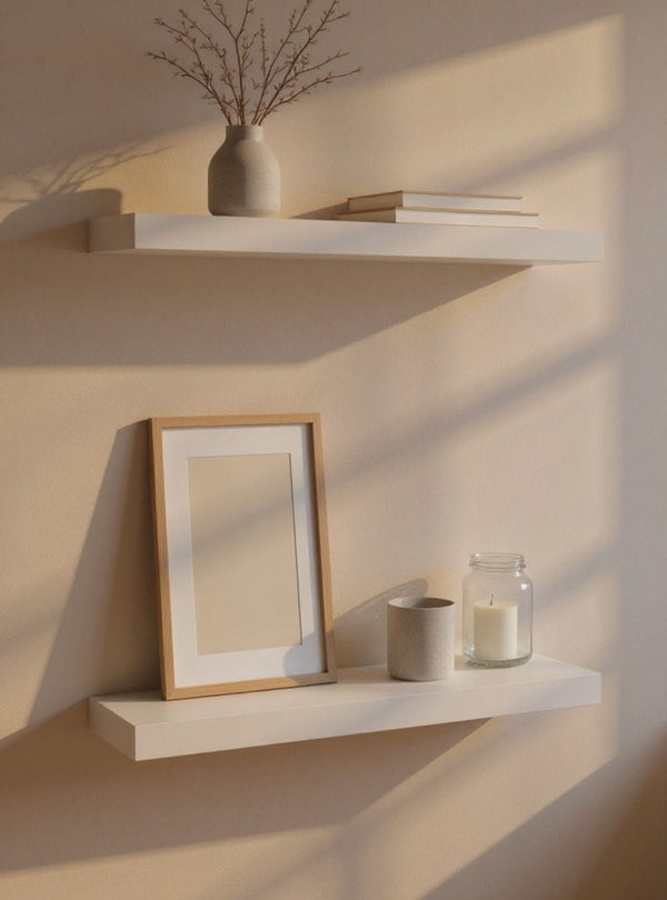 Kit de 2 Prateleiras 60cm Mdf Branco - On Móveis