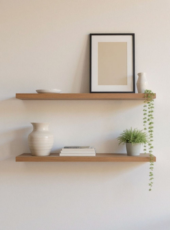 Kit de 2 Prateleiras 80cm MDF Freijó