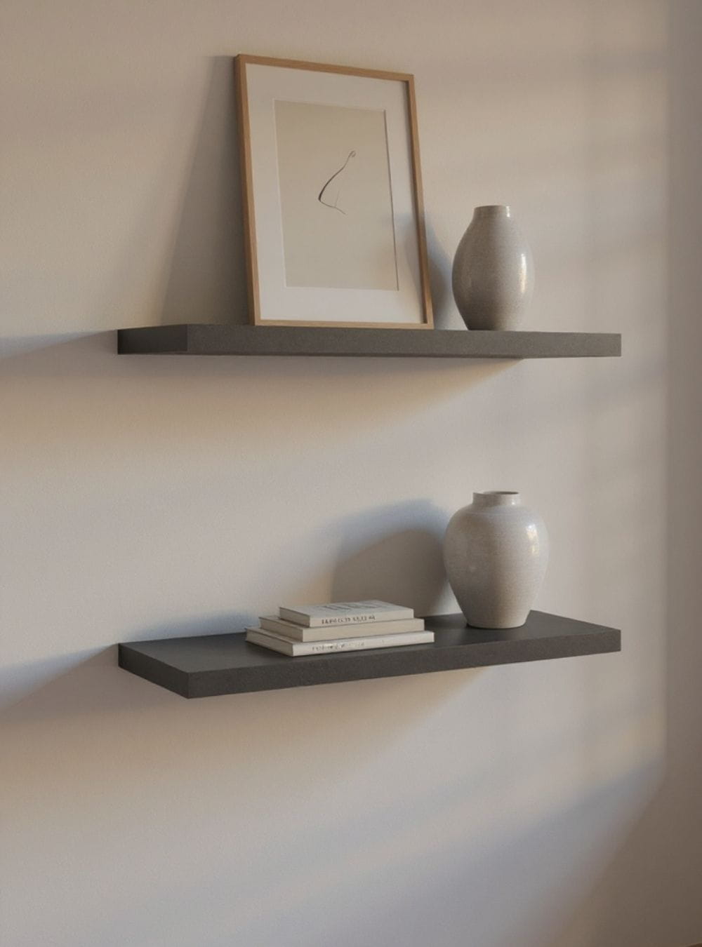 On Móveis Kit de 2 Prateleiras 80cm Mdf Grafite - On Móveis