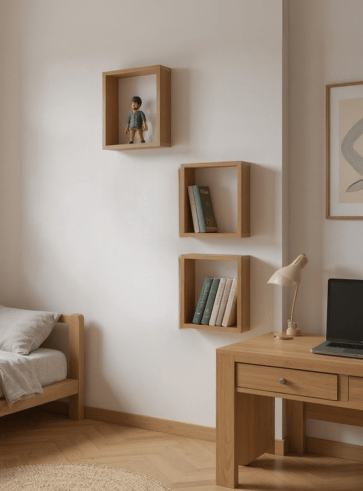 Kit de 3 Nichos 30cm MDF Freijó
