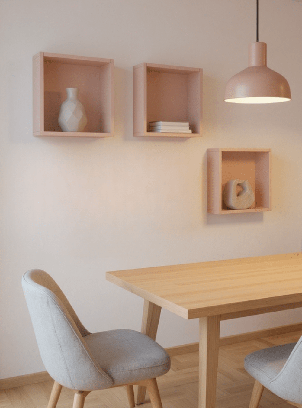 On Móveis Kit de 3 Nichos 30cm Mdf Rosa - On Móveis