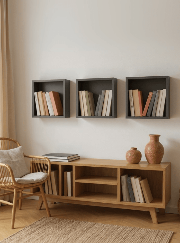 Kit de 3 Nichos 30cm Mdf Verde - On Móveis