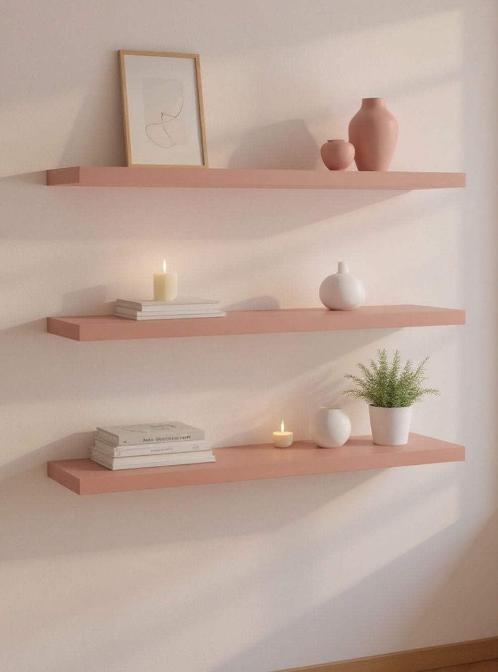 On Móveis Kit de 3 Prateleiras 150cm Mdf Rosa - On Móveis