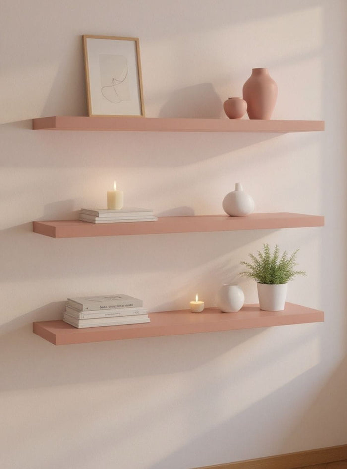Kit de 3 Prateleiras 150cm Mdf Rosa - On Móveis