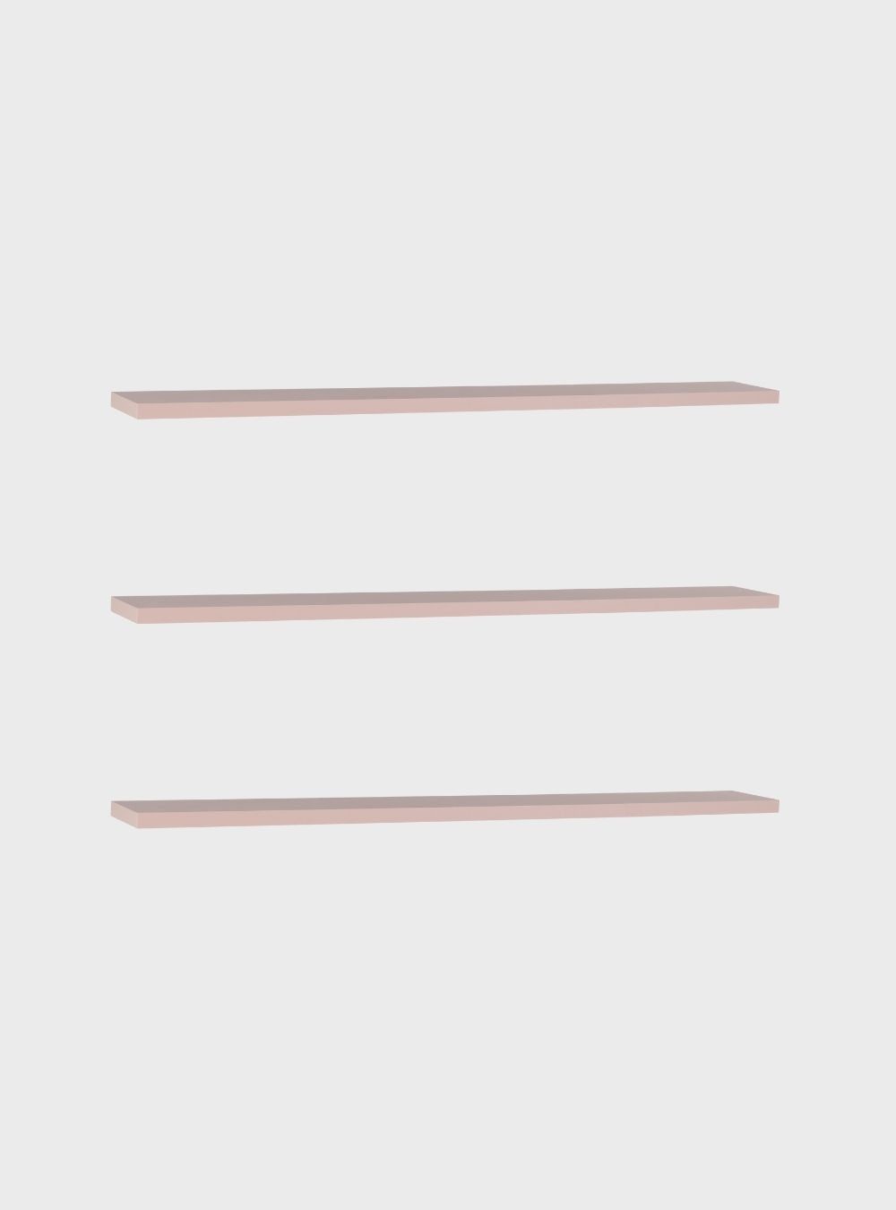 Kit de 3 Prateleiras 150cm Mdf Rosa - On Móveis
