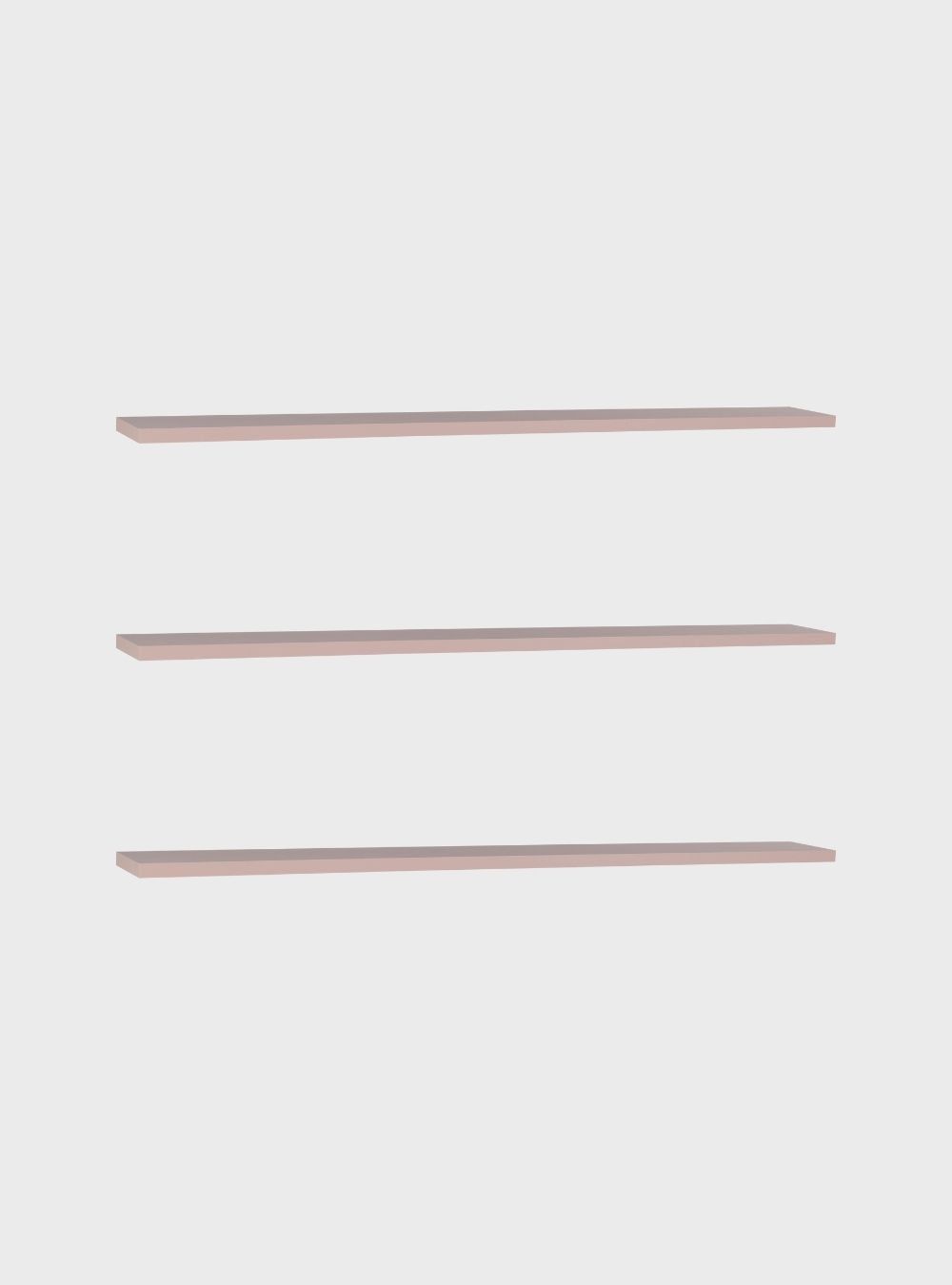 On Móveis Kit de 3 Prateleiras 180cm Mdf Rosa - On Móveis