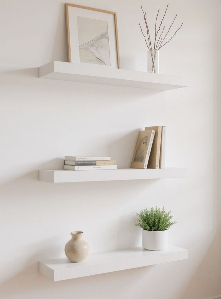 Kit de 3 Prateleiras 60cm MDF Branco
