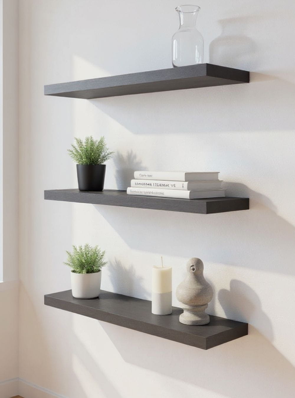 On Móveis Kit de 3 Prateleiras 60cm Mdf Grafite - On Móveis