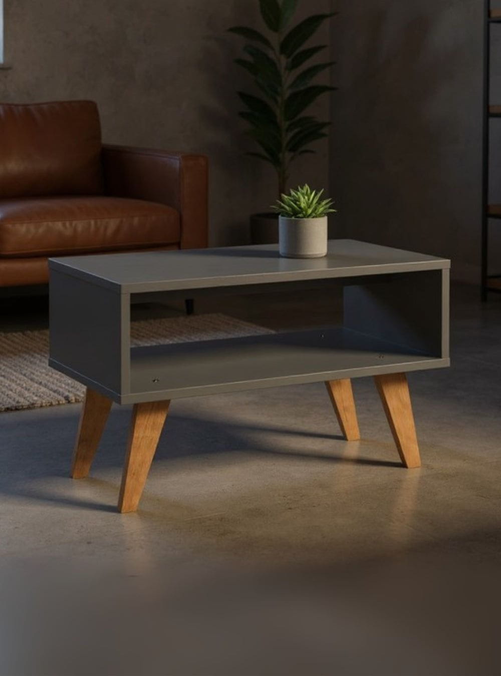 On Móveis 🎁 Mesa de Centro Retro 60cm Mdf Grafite - On Móveis (100% off)