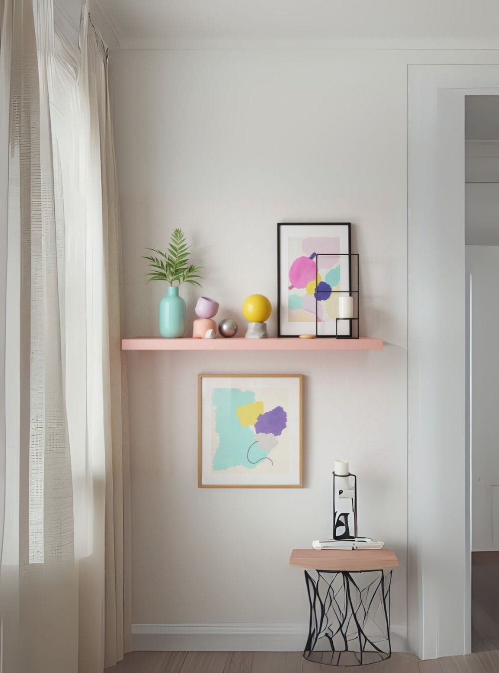 On Móveis Prateleira 60cm Mdf Rosa - On Móveis