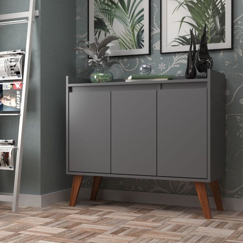 On Móveis Buffets 90 Aparador Buffet 90cm Retro Mdf Grafite Madri - On Móveis