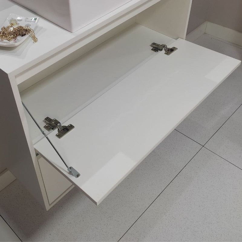 On Móveis Conjuntos de móveis para banheiro 80 Gabinete para Banheiro 80cm Mdf Branco Dubai - On Móveis