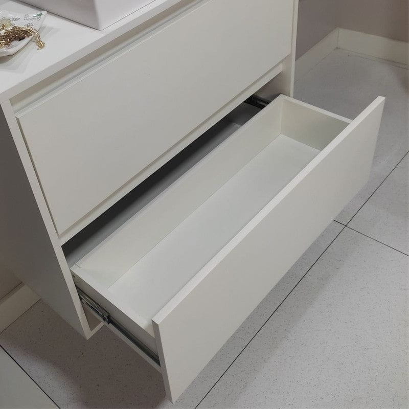 On Móveis Conjuntos de móveis para banheiro 80 Gabinete para Banheiro 80cm Mdf Branco Dubai - On Móveis
