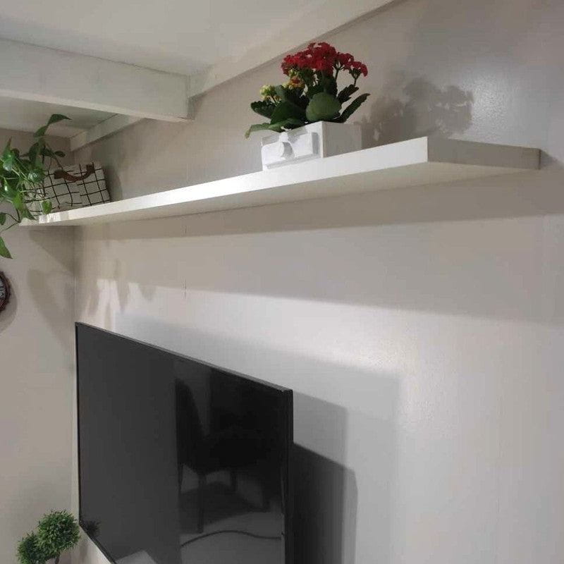 On Móveis Conjuntos de móveis para sala de estar 150 Rack para TV com Prateleira 150cm Retro Mdf Branco Dallas - On Móveis