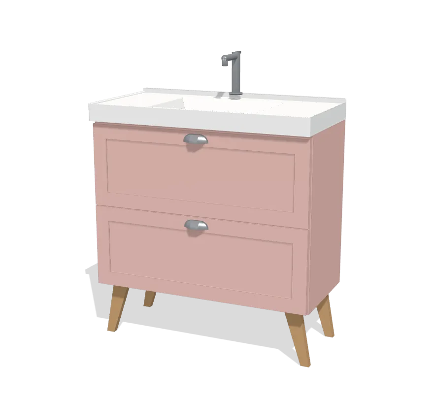 Gabinete Milano 80 montado, desenhado a partir do projeto da marcenaria